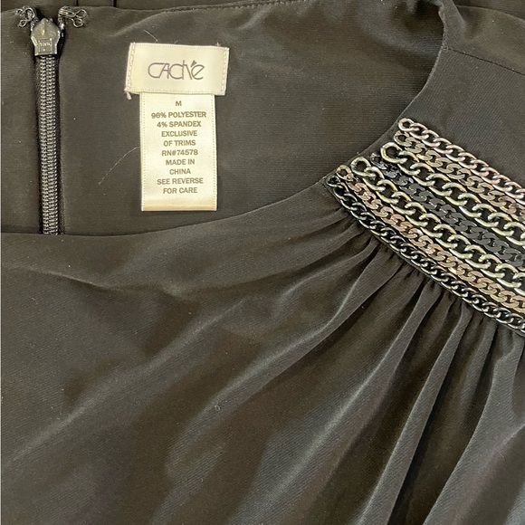 Cache Women's Size M Black Sleeveless Cocktail Dress Formal Knee Length Zip - Picture 5 of 5